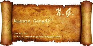 Nyeste Gergő névjegykártya